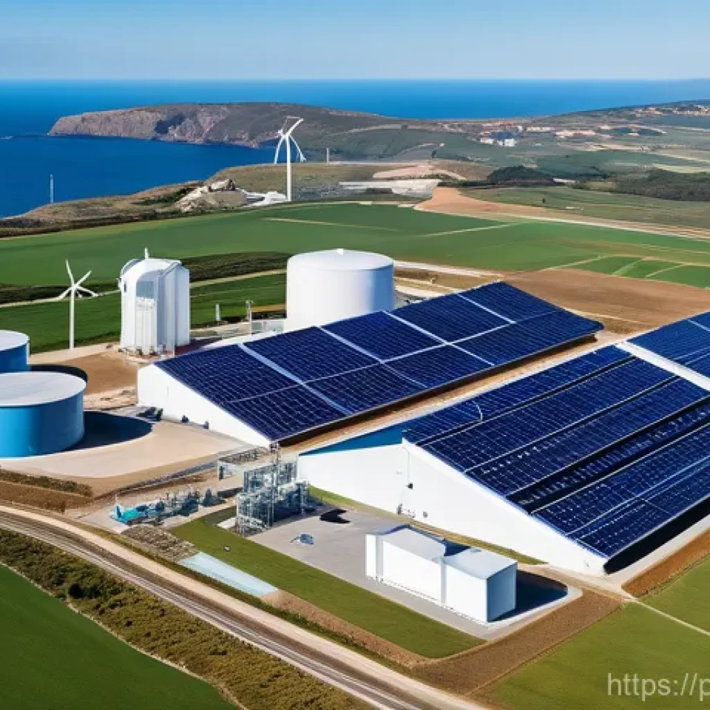 그린 수소 생산 방식의 종류 - **Green Hydrogen Hub on the Portuguese Coast**
**Prompt:** A panoramic view of a state-of-the-ar...