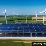Home 17 그린 수소의 제조 비용 절감 방안 - A cutting-edge green hydrogen production plant featuring advanced proton exchange membrane (PEM) ele...